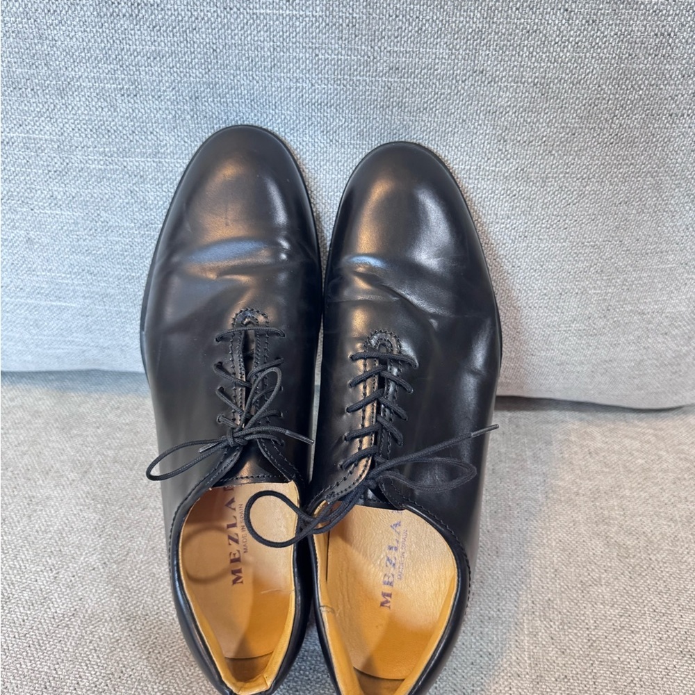 Mezlan Black Leather Oxford Shoes Timeless Formal Style Made in Spain size 10 - Picture 8 of 12
